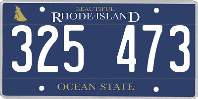 RI license plate 325473