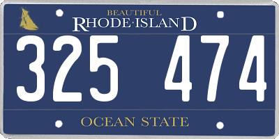 RI license plate 325474