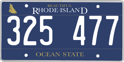 RI license plate 325477