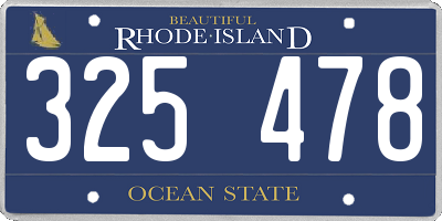 RI license plate 325478