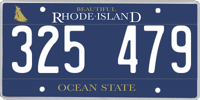 RI license plate 325479