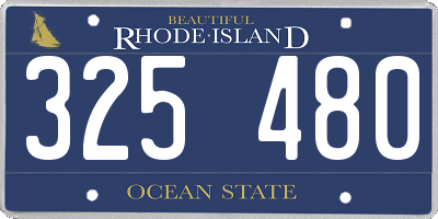 RI license plate 325480