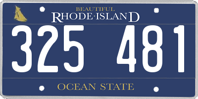 RI license plate 325481