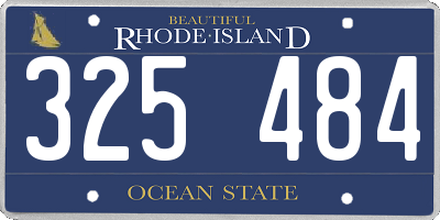 RI license plate 325484