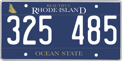 RI license plate 325485