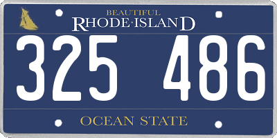 RI license plate 325486