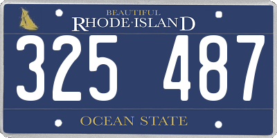 RI license plate 325487