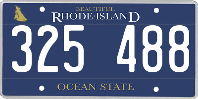 RI license plate 325488