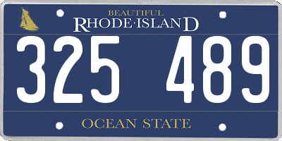 RI license plate 325489