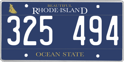 RI license plate 325494