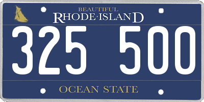RI license plate 325500