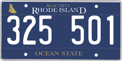 RI license plate 325501
