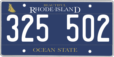 RI license plate 325502