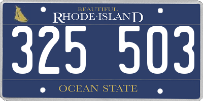 RI license plate 325503
