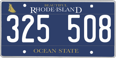 RI license plate 325508