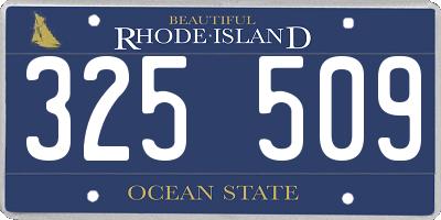 RI license plate 325509
