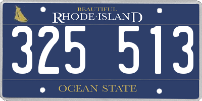 RI license plate 325513
