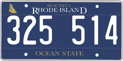 RI license plate 325514