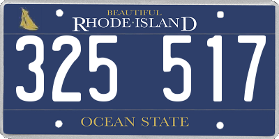RI license plate 325517