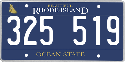 RI license plate 325519