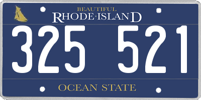 RI license plate 325521