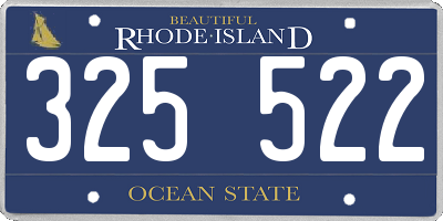 RI license plate 325522