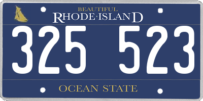 RI license plate 325523