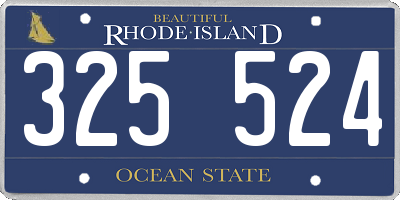 RI license plate 325524