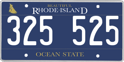 RI license plate 325525