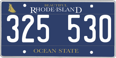 RI license plate 325530