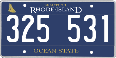 RI license plate 325531