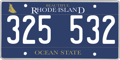 RI license plate 325532