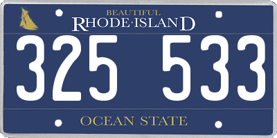 RI license plate 325533