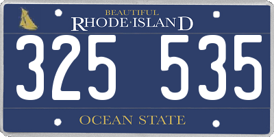 RI license plate 325535