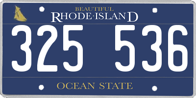 RI license plate 325536