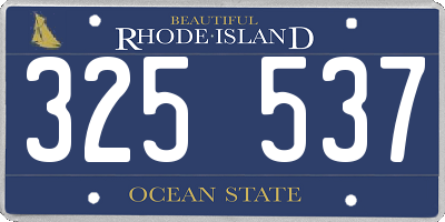 RI license plate 325537