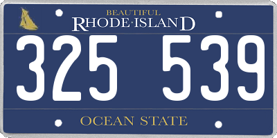 RI license plate 325539
