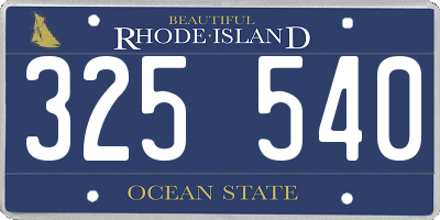 RI license plate 325540