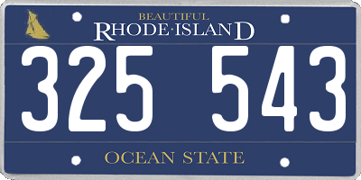 RI license plate 325543