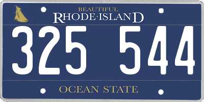 RI license plate 325544