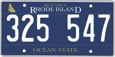 RI license plate 325547