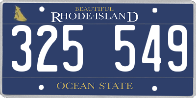RI license plate 325549