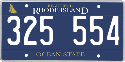 RI license plate 325554