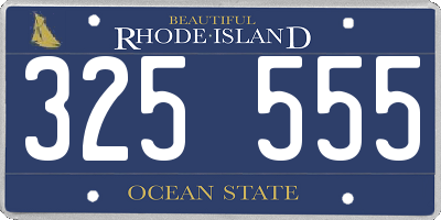 RI license plate 325555