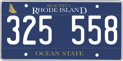 RI license plate 325558