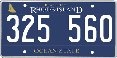 RI license plate 325560