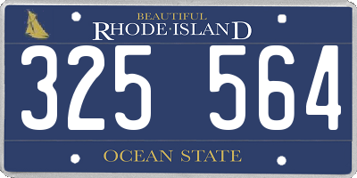 RI license plate 325564