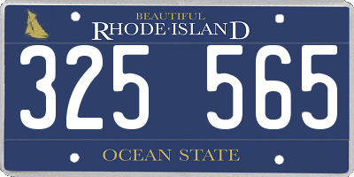 RI license plate 325565