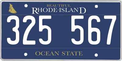 RI license plate 325567