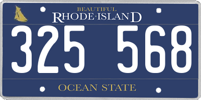 RI license plate 325568
